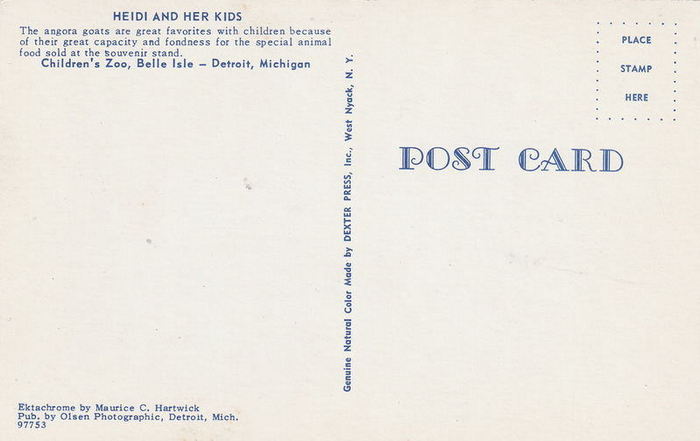 Belle Isle Childrens Zoo - Vintage Postcard (newer photo)